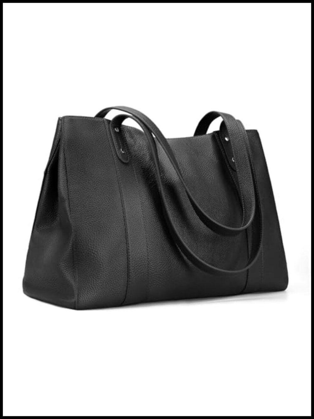 Genuine Leather Tote Bag for Women Padded 15" Laptop Work Purse